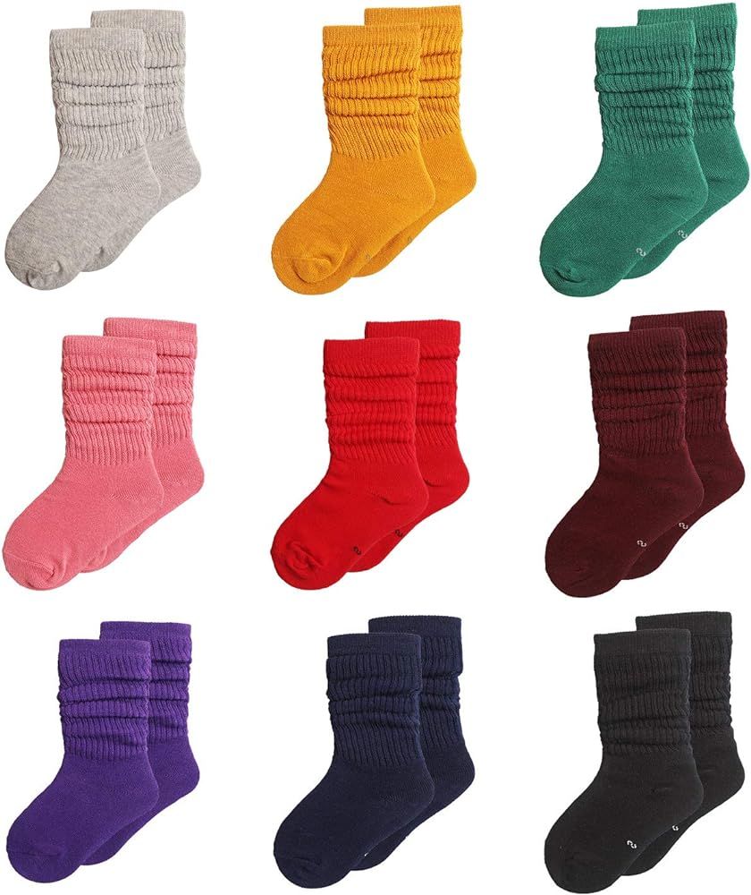 MINI PANDA Little Girl Socks,Socks for Girls 4-6 Years 6-8 Years,Toddler Socks Girls 2t-3t,Long C... | Amazon (US)