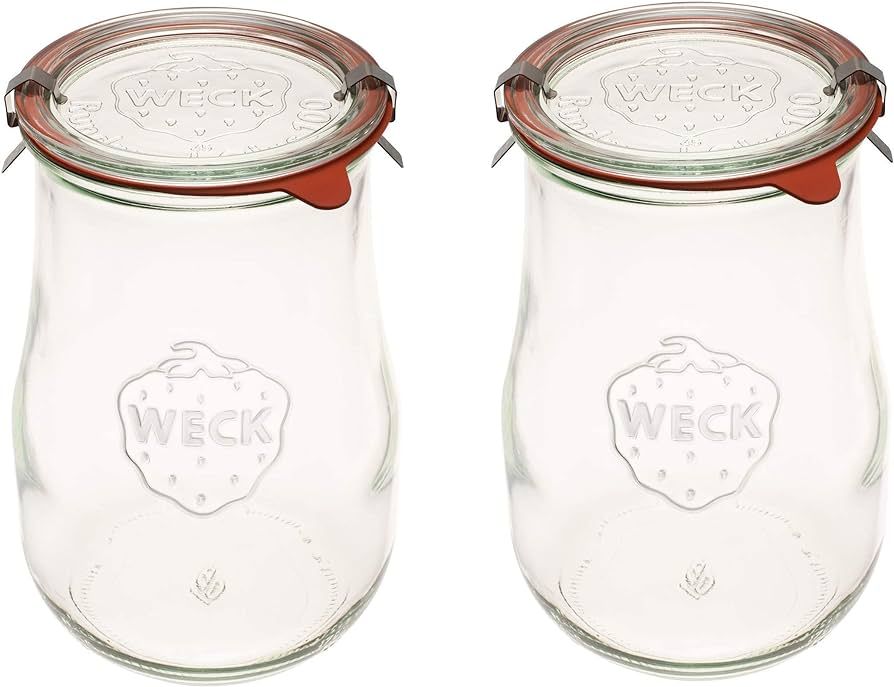 Weck Jars - Weck Tulip Jars 1.5 Litres - Sour Dough Starter Jars - Large Glass Jars for Sourdough... | Amazon (US)