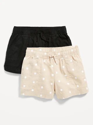Linen-Blend Pull-On Shorts 2-Pack for Girls | Old Navy (US)