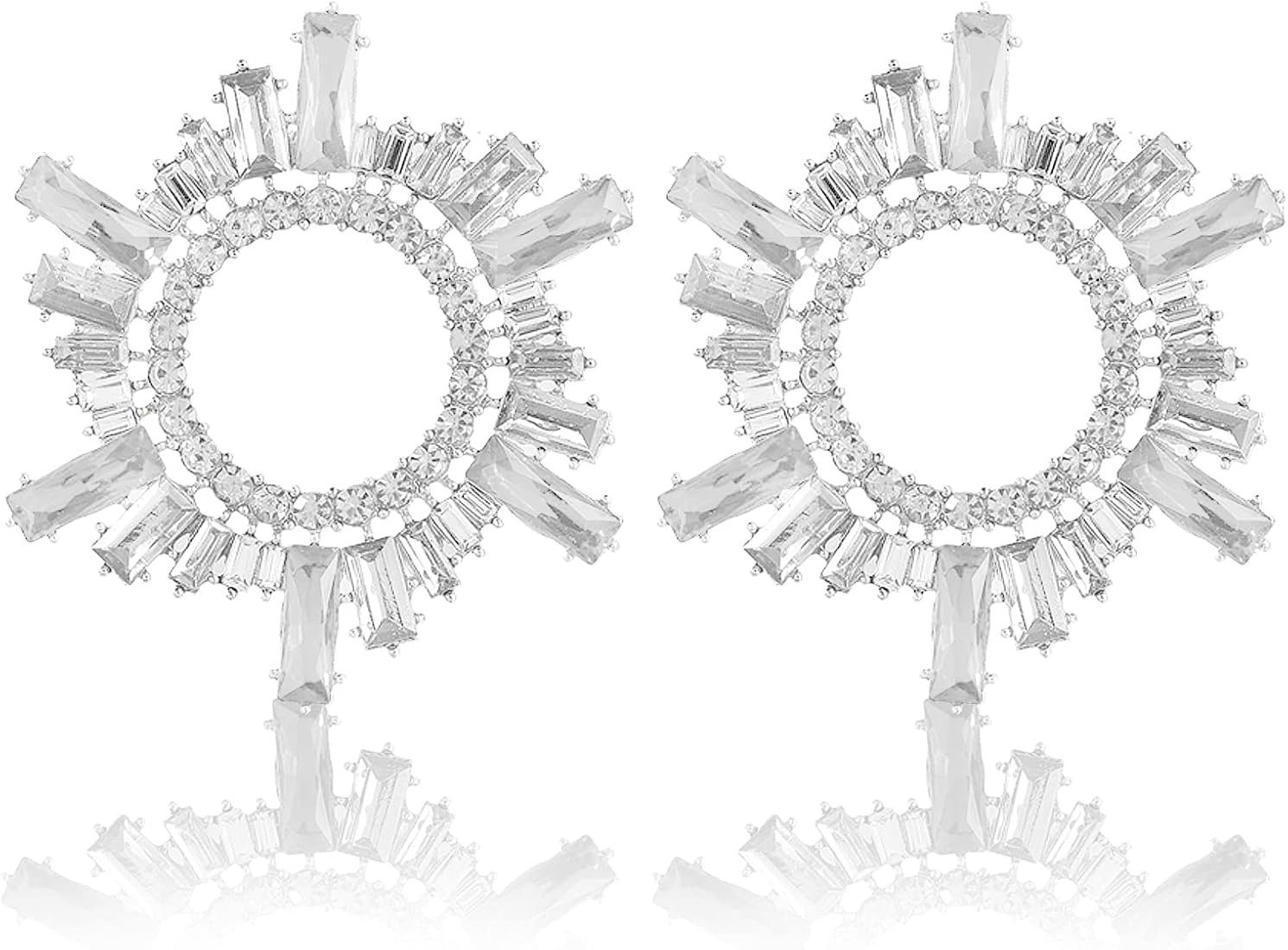 Fashionable Glass Drills Rhinestones Sunflower Earrings - Delicate and Durable 925 Sterling Silve... | Amazon (US)