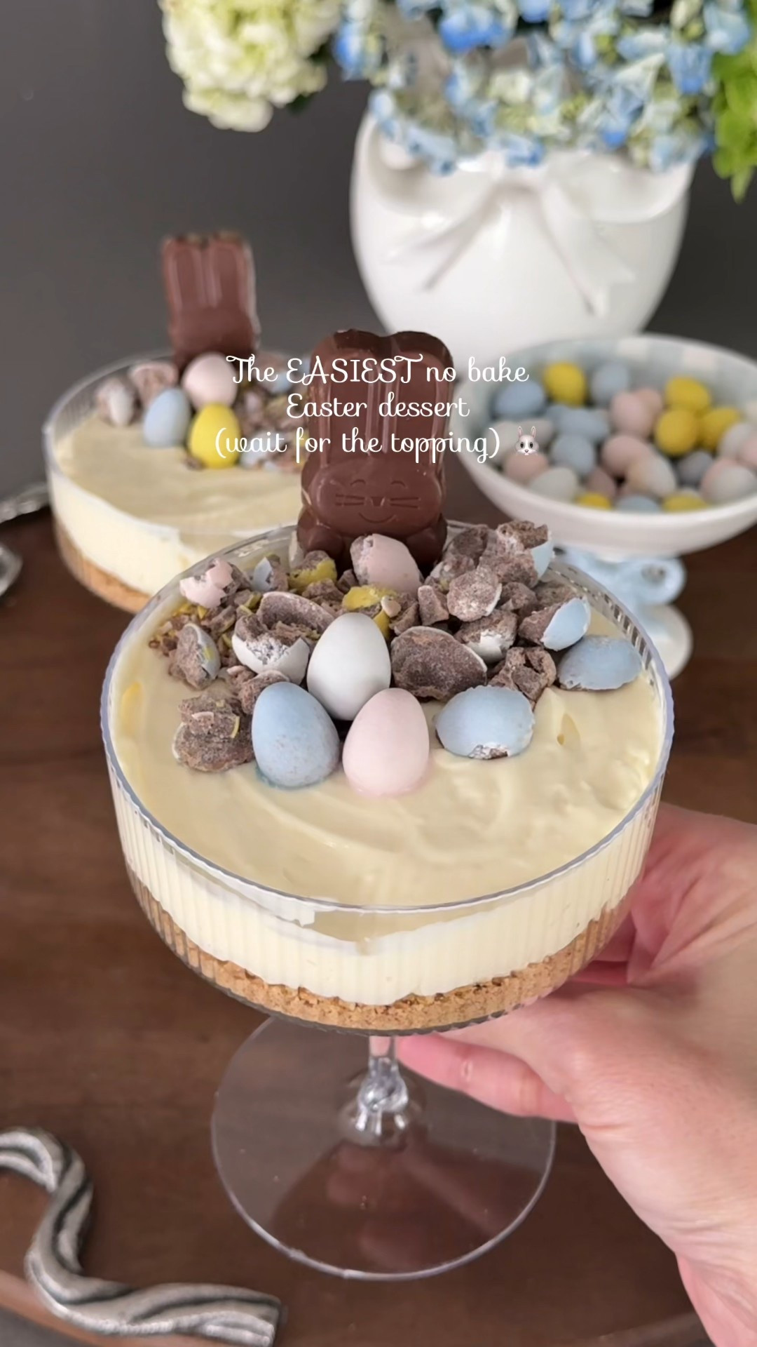 No-bake cheesecake + Cadbury mini eggs = the easiest (and cutest) Easter dessert 🐰
You can make this in minutes! ⏱️ 
Would you try it? 👇
Follow for more fast, no-fuss desserts 

Recipe:
I puréed graham crackers and made sure to pat it down tight before adding scoops of the no bake cheesecake (you can find this at your local grocery store). Then I topped these with crushed mini Cadbury eggs (I just crushed them with a wooden spoon before opening) and the cutest bunny Kit Kat. Delish and so perfect for Easter! 🐣

#LTKSeasonal #LTKfoodie