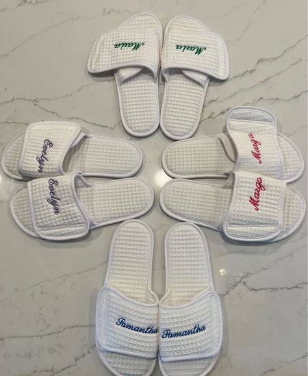 The perfect spa day slides! 

Bought these for myself, my sister in laws and my mother in law to have a spa day around Houston in celebration of my MIL’s 60th birthday. 

These would also make the perfect bachelorette gift / party favor, bridesmaids gift, or Mother’s Day gift! 
Don’t forget a Mother’s Day is right around the corner. 

These can be personalized in several different fonts and even more colors - all in time for Mother’s Day 💕✨🙌🏼

#LTKGiftGuide #LTKparties #LTKwedding