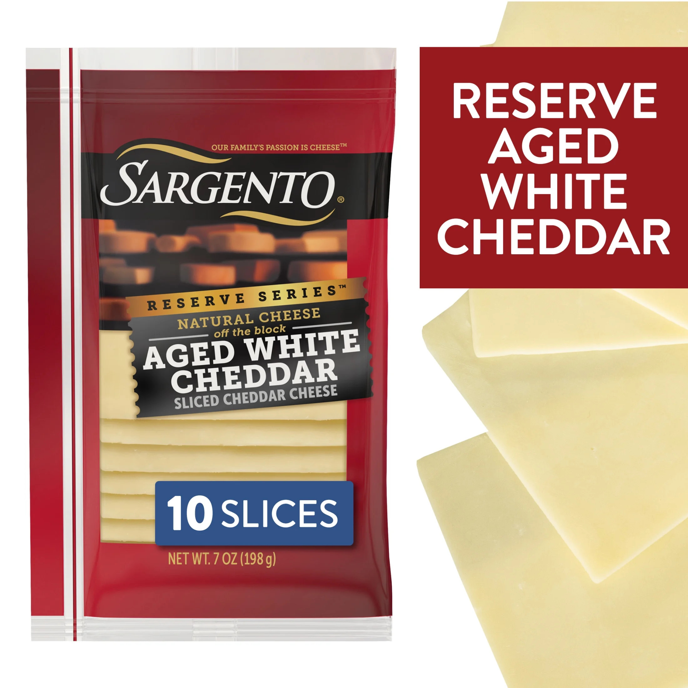Sargento® Reserve Series™ Sliced Aged White Natural Cheddar Cheese, 10 slices | Walmart (US)