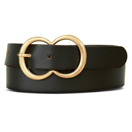 Lucky Brand Womens Double Ring Statement Leather Belt - Black - Small (31") | Amazon (US)