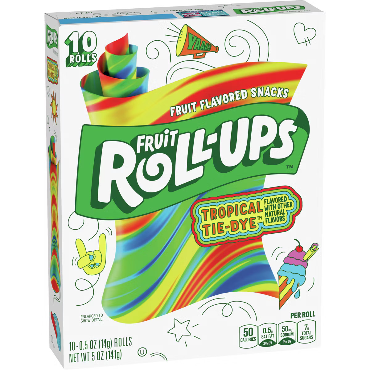 Betty Crocker Fruit Roll-Ups Tropical Tie-Dye Snacks - 10ct | Target