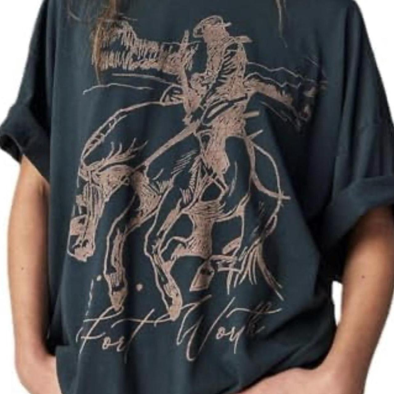 Fort Worth Tee
Black with brown graphic of a cowboy... | Depop | Depop US