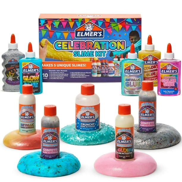 Elmer’s Celebration Slime Kit: Supplies Include Assorted Liquid Glues & Assorted Magical Liquid... | Walmart (US)