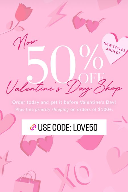 Code LOVE50 
Valentines Day sale
50% off at VICI 

#vici z#pink #red #datenight #valentinesday 

#LTKMostLoved #LTKSpringSale #LTKstyletip