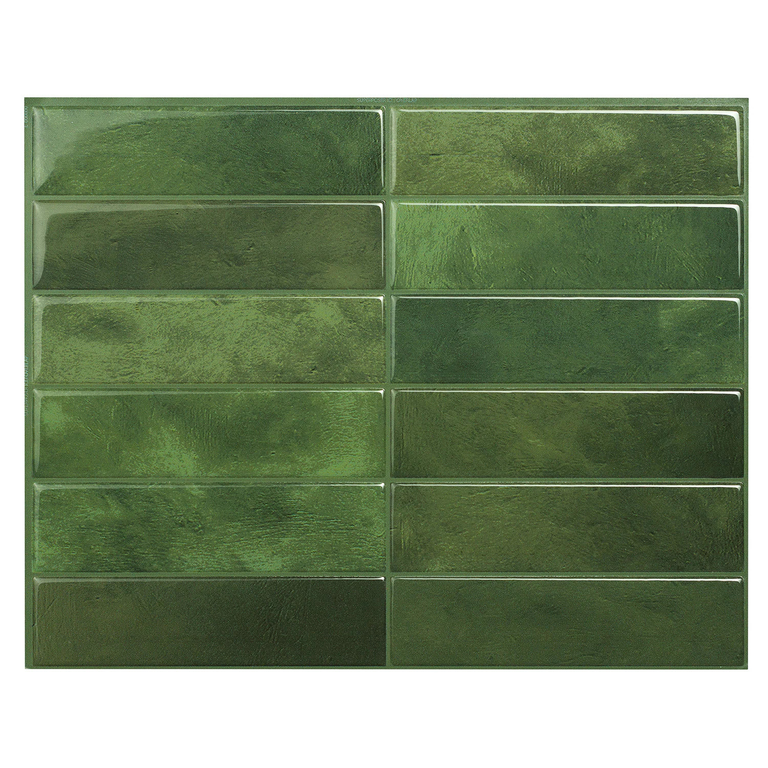 Smart Tiles Morocco Sefrou Green 9-in x 12-in Glossy Resin Subway Wall Tile (2.8-sq. ft/ Carton) | SM1231G-04-QG | Lowe's