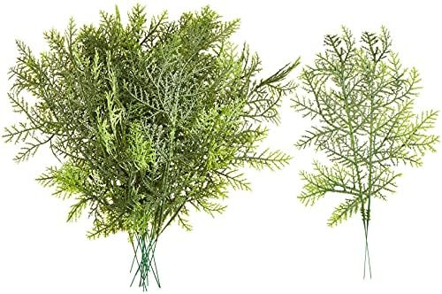 Amazon.com: Artificial Cedar Sprigs Faux Cedar Spray Branches Cedar Twig Stems Sprigs Picks Plast... | Amazon (US)