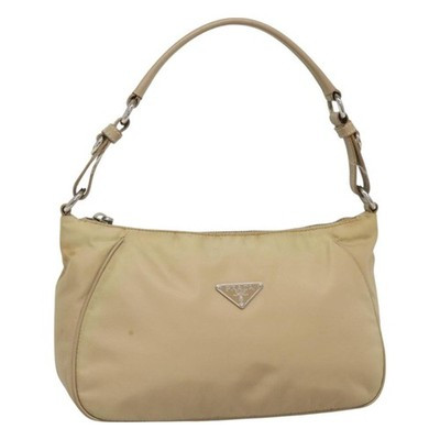 PRADA Hand Bag Nylon Beige Silver Auth 127869 | eBay US