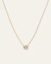 14K Gold Diamond Bezel Necklace | Quince