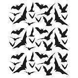 42 Bat Silhouette Wall Decal Set - Halloween Decorations - 42 Individual Bat Wall Decals | Amazon (US)