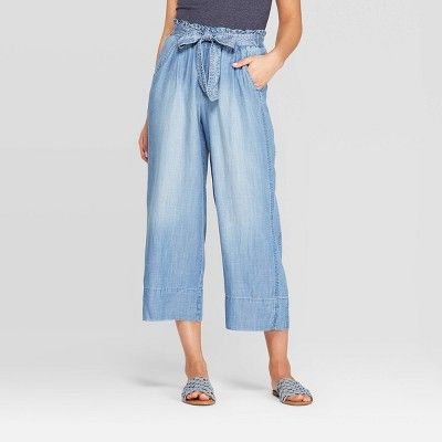 Women's Mid-Rise Crop Tie Front Pants - Knox Rose™ Blue | Target