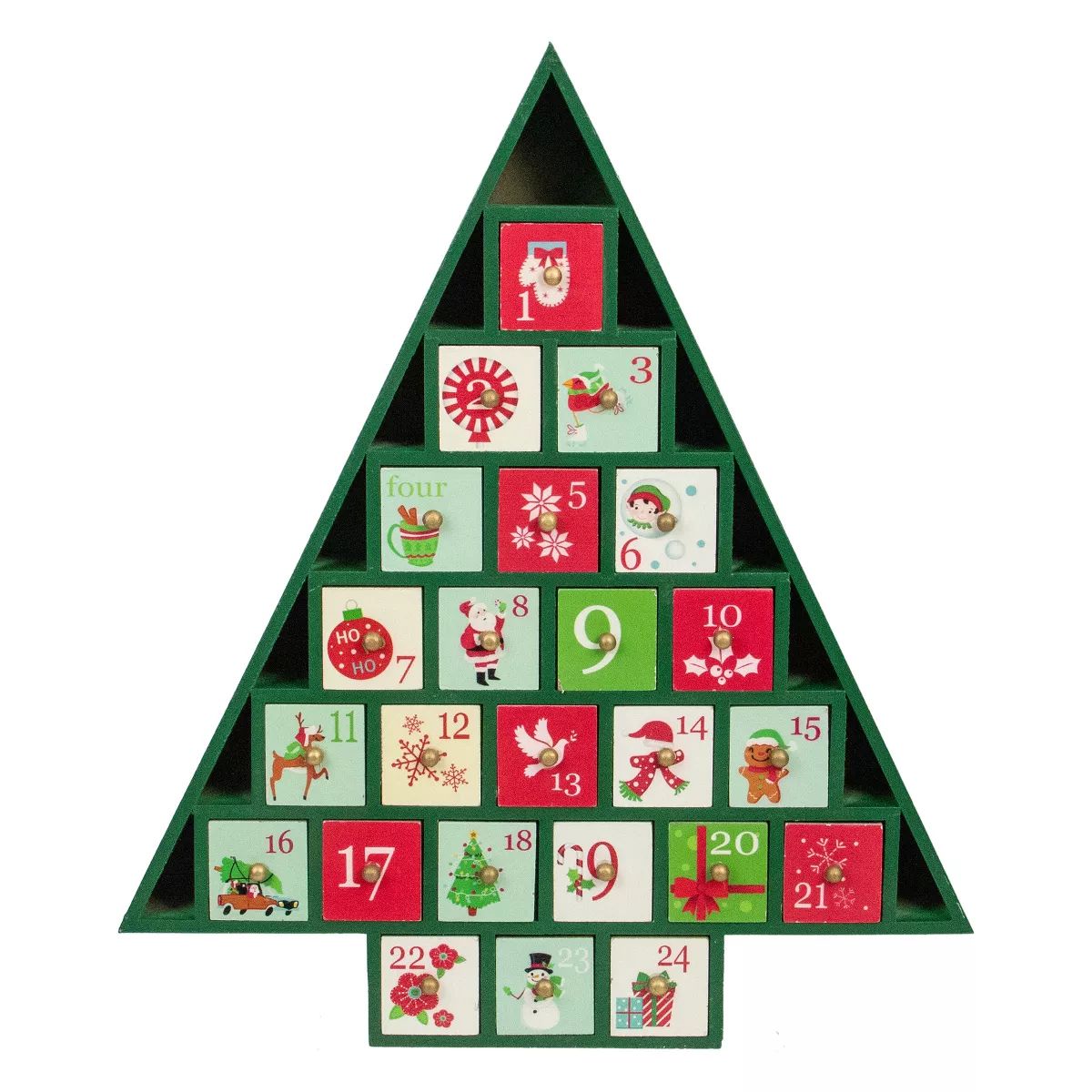 Northlight 15 Green Tree Shaped Christmas Advent Calendar Decoration | Target