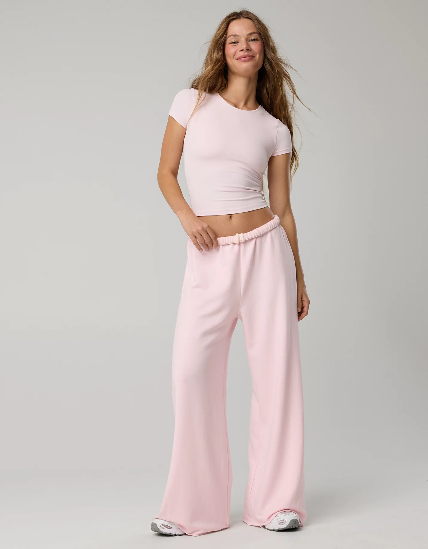 New + Matching Set OFFLINE By Aerie OTT Fleece Super Wide Leg Pant | American Eagle Outfitters (US & CA)