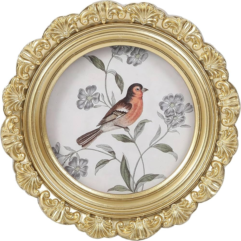 Wallet Size Picture Frames 3x3 Gold Vintage Picture Frames Round Picture Frames Ornate Frames Ant... | Amazon (US)