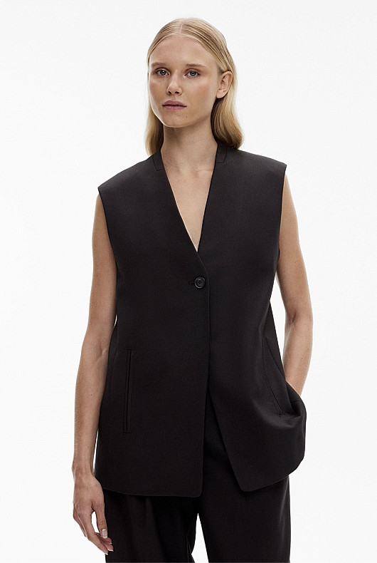 Wool Blend Single-Breasted Vest | Witchery (AU)