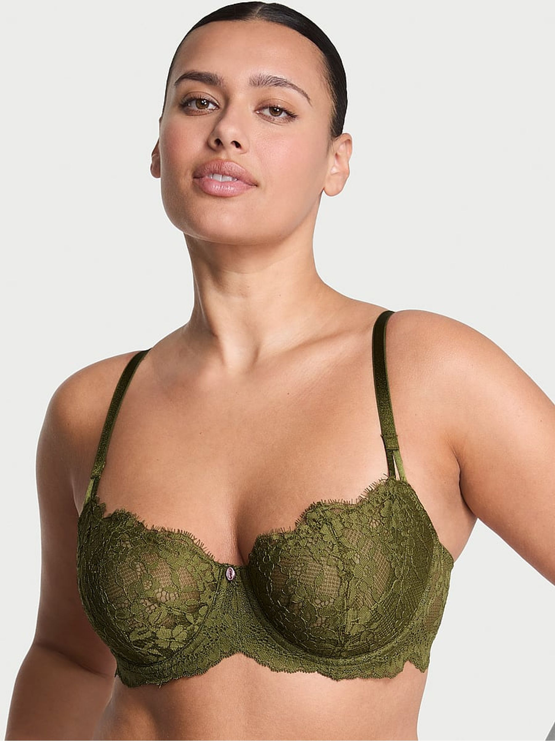 Green Chameleon Unlined Balcony Lace Bra | Victoria's Secret UK
