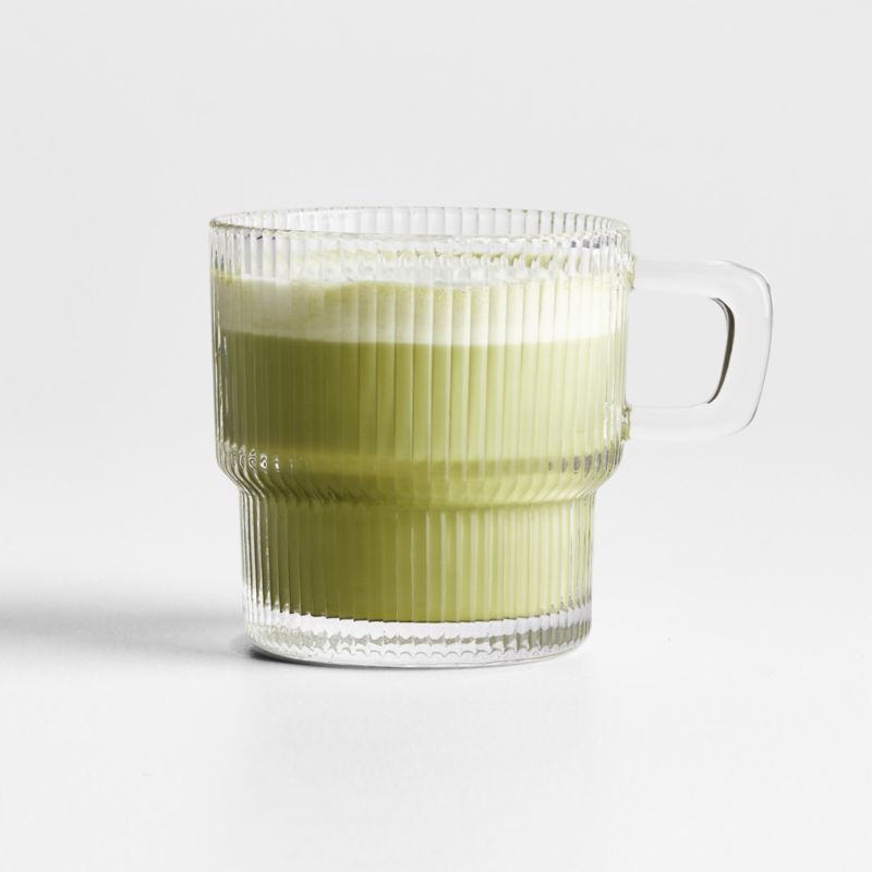Atwell 10-oz. Stackable Ribbed Glass Mug + Reviews | Crate & Barrel | Crate & Barrel