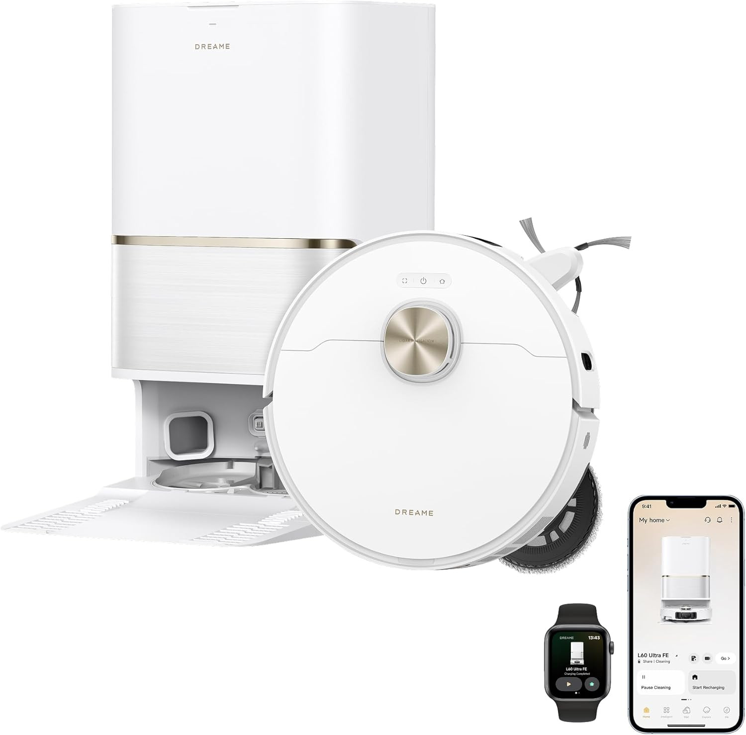 DREAME L60 Ultra FE Robot Vacuum and Mop, Auto-Empty and 100℃ Self-Cleaning Mop, 30,000Pa Sucti... | Amazon (US)