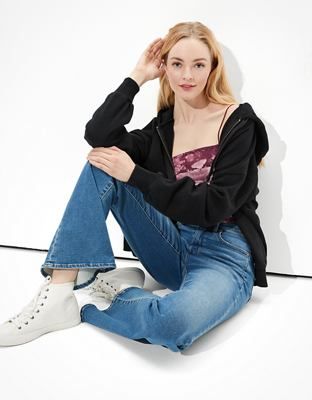 AE Forever Slouchy Zip-Up Sweatshirt | American Eagle Outfitters (US & CA)