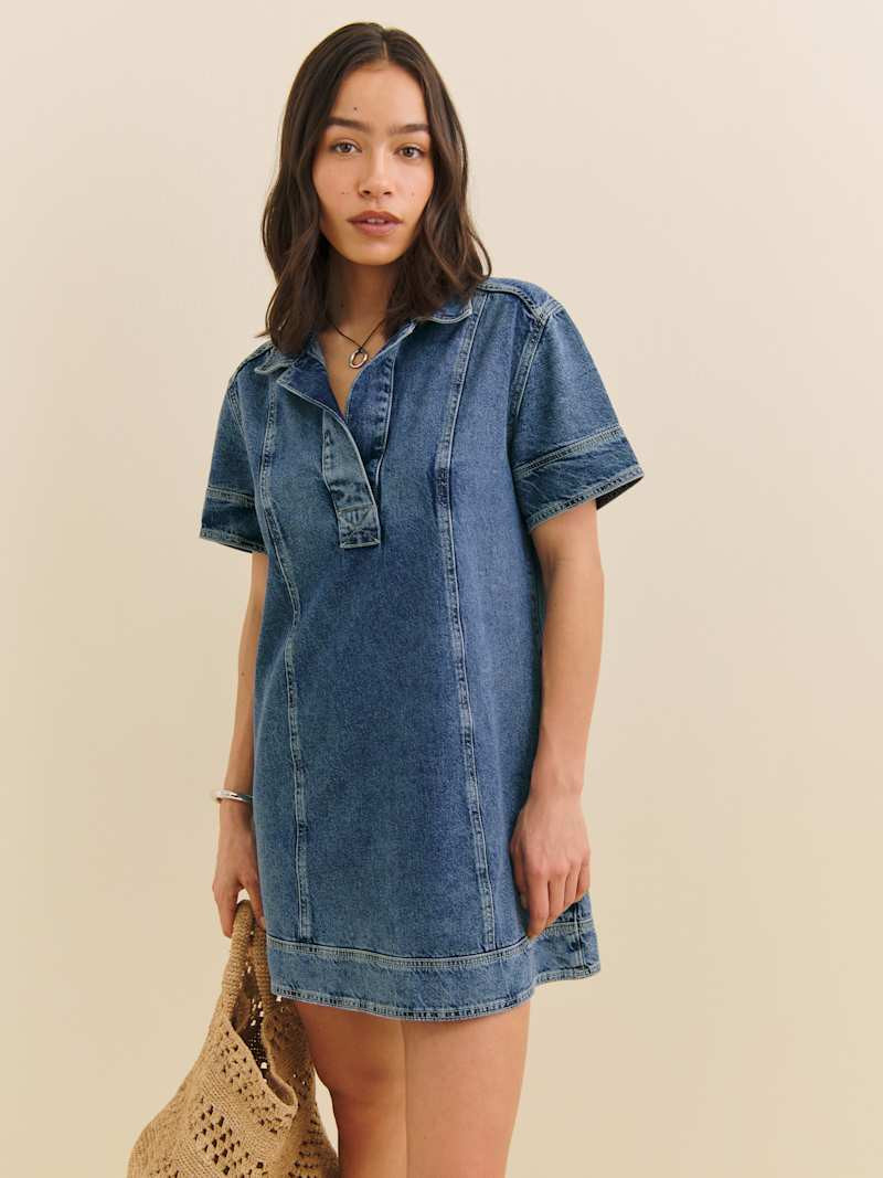 Clark Denim Mini Dress | Reformation (Global)