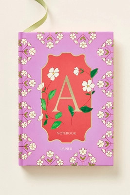 Papier x Anthropologie Floral Monogram Lined Notebook | Anthropologie (US)