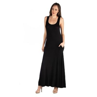 24seven Comfort Apparel Women's Scoop Neck Sleeveless Maxi Dress | Target