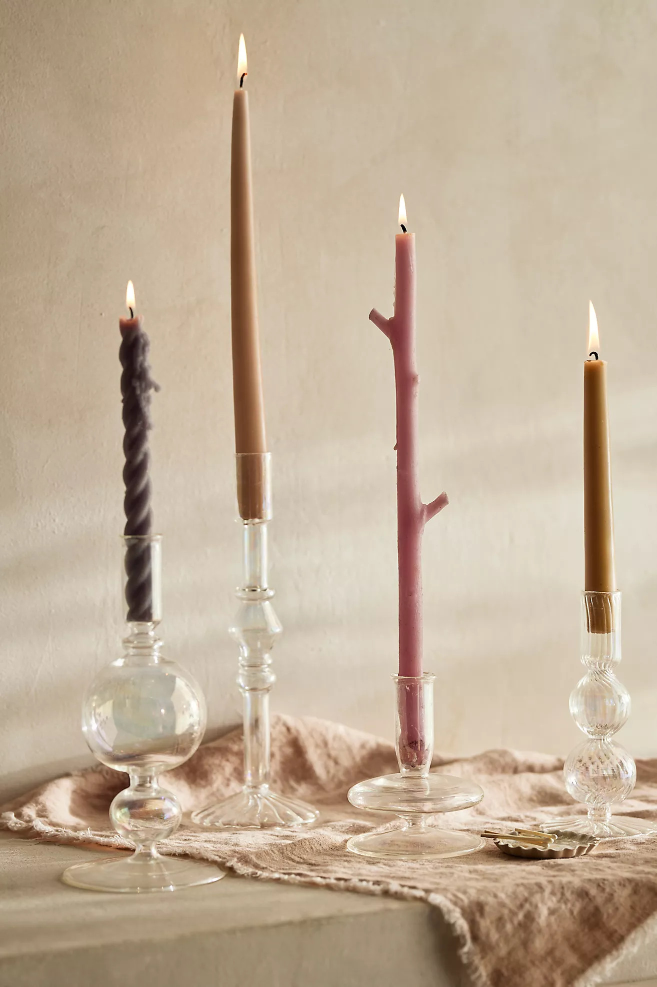 Iridescent Geo Glass Candlestick | Anthropologie (US)