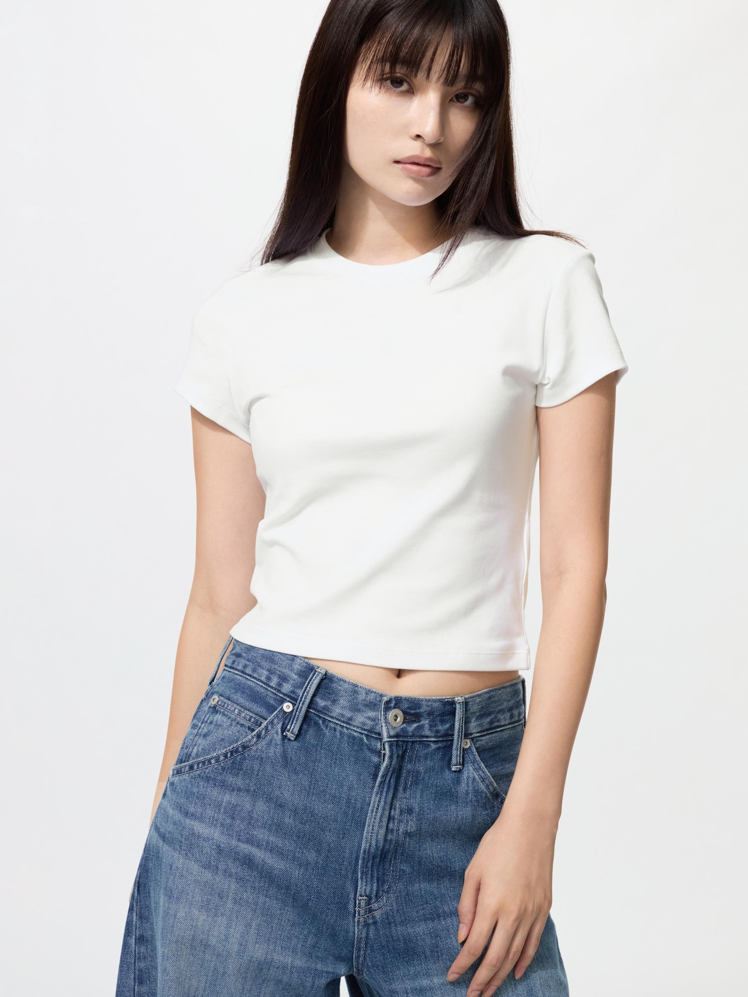 UNIQLO Women's Mini T-Shirt, White, Large | UNIQLO (US)