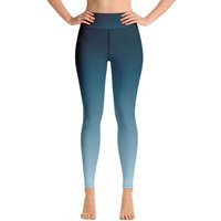 Blue Gradient Yoga Leggings Women, Ombre Tie Dye High Waisted Pants Cute Printed Graphic Workout Running Gym Designer Tights | Etsy (US)