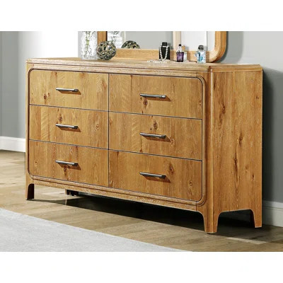Wooden Frame Dresser With Six Drawers For Bedroom | Wayfair North America