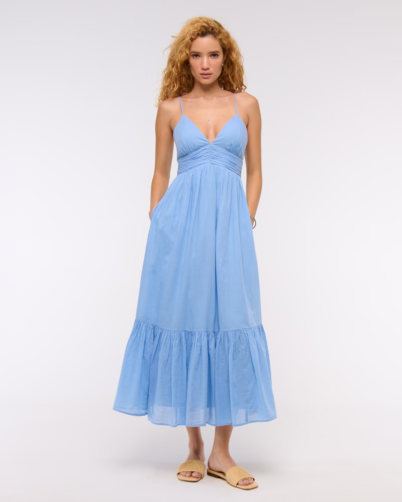 Bra-Free Clasp-Back Flowy Maxi Dress | Abercrombie & Fitch (US)