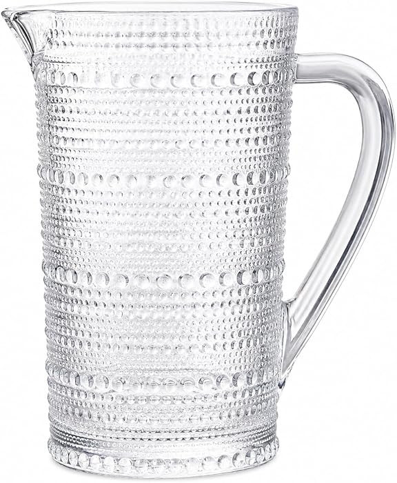 Hobnail Glass Pitcher, Vintage Beaded Beverage Dispenser - 37 oz | Amazon (US)