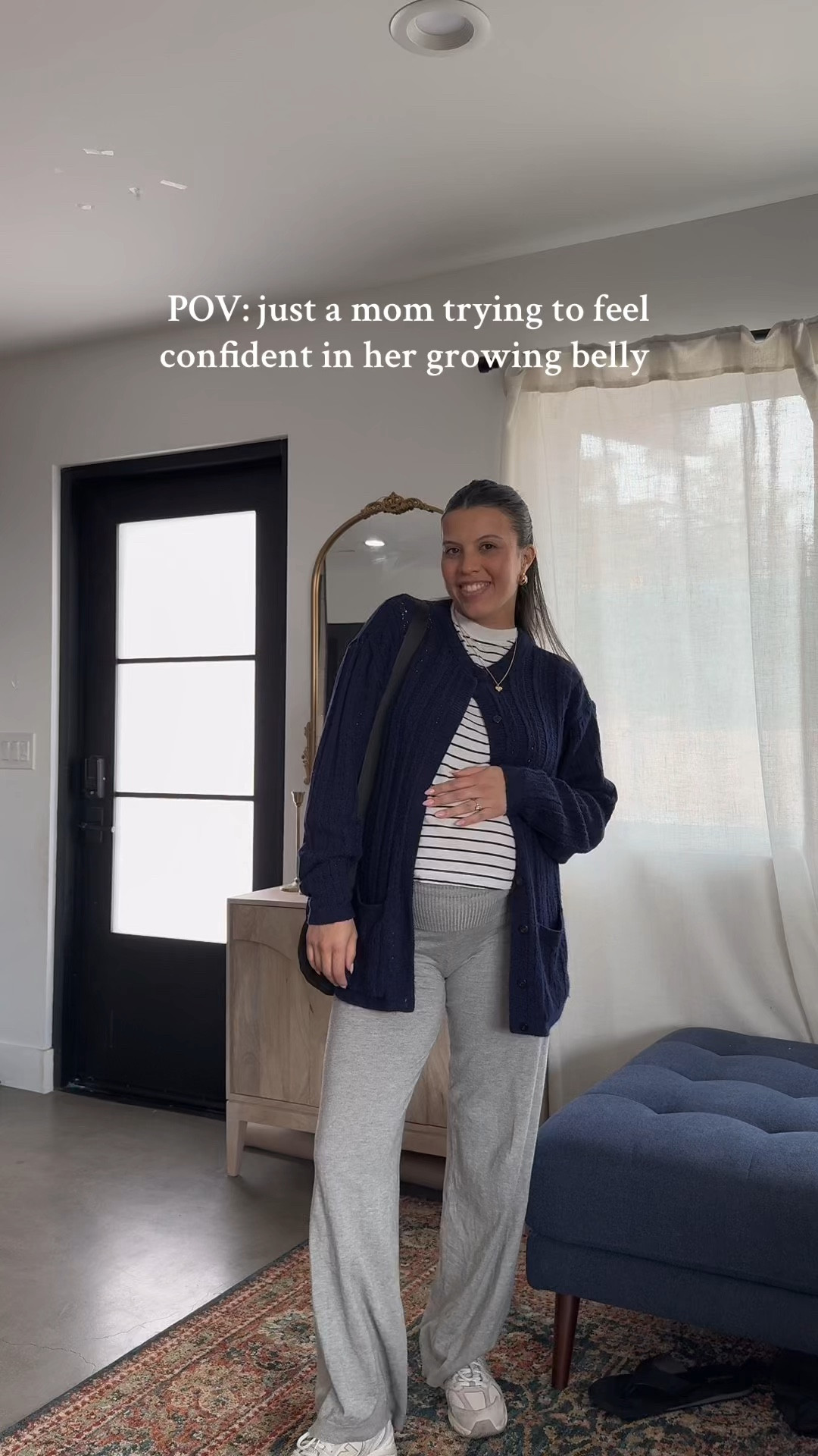 I’m at the point where my belly will 100% pop out of the bottom of my shirts 😂 Also will be living in comfy pants til the end of pregnancy thank you 🤍 

Is it time for maternity tops? Yeah Probably 😅



#ootd #momsover30 #motherhoodjourney #momstyle #pregnancyjourney #pregnancyoutfit #pregnancyoutfitideas 