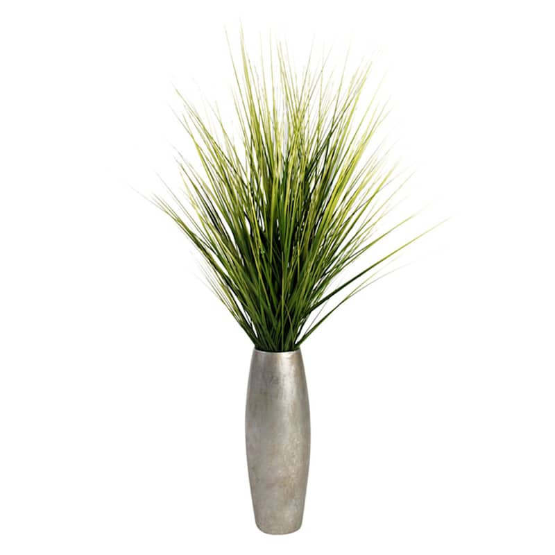 Natural Grass Bundle with Silver Planter, 46" | At Home