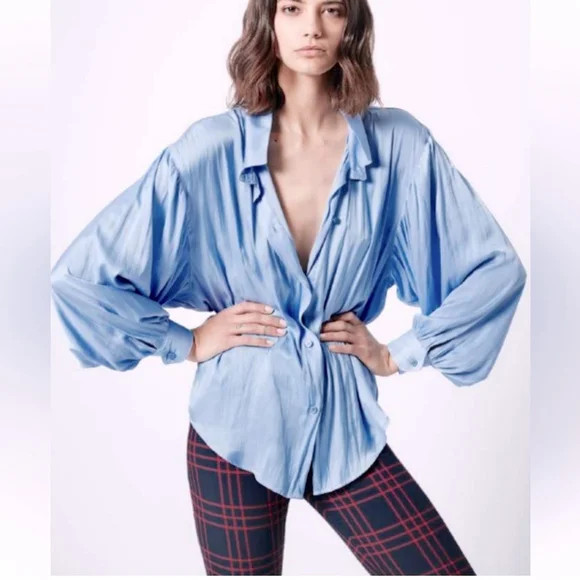 Smythe Poet Blouse shirt button down blouse loose sleeve top | Poshmark