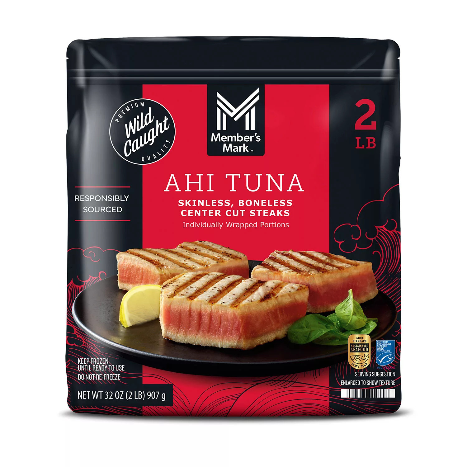 Member's Mark Wild Caught Skinless and Boneless Ahi Tuna Steaks, Frozen, 2 lbs. | Sam's Club