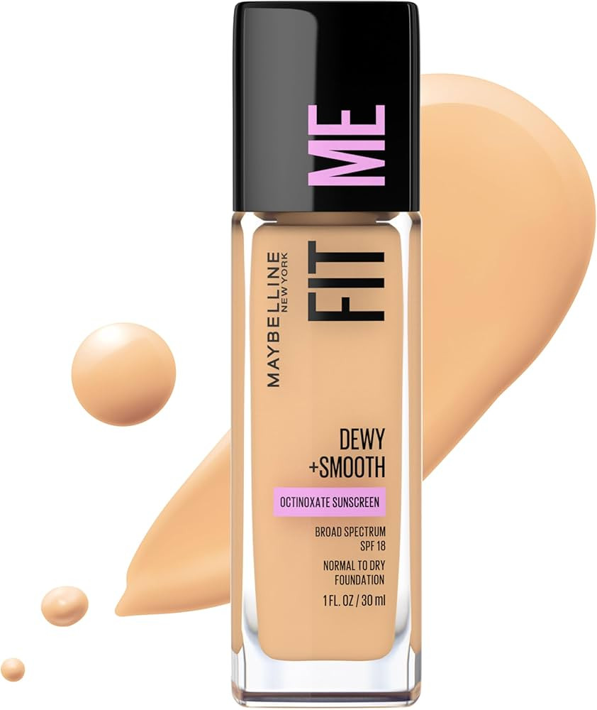 Maybelline Fit Me Dewy + Smooth Liquid Foundation Makeup, Natural Beige, 1 Count (Packaging May V... | Amazon (US)
