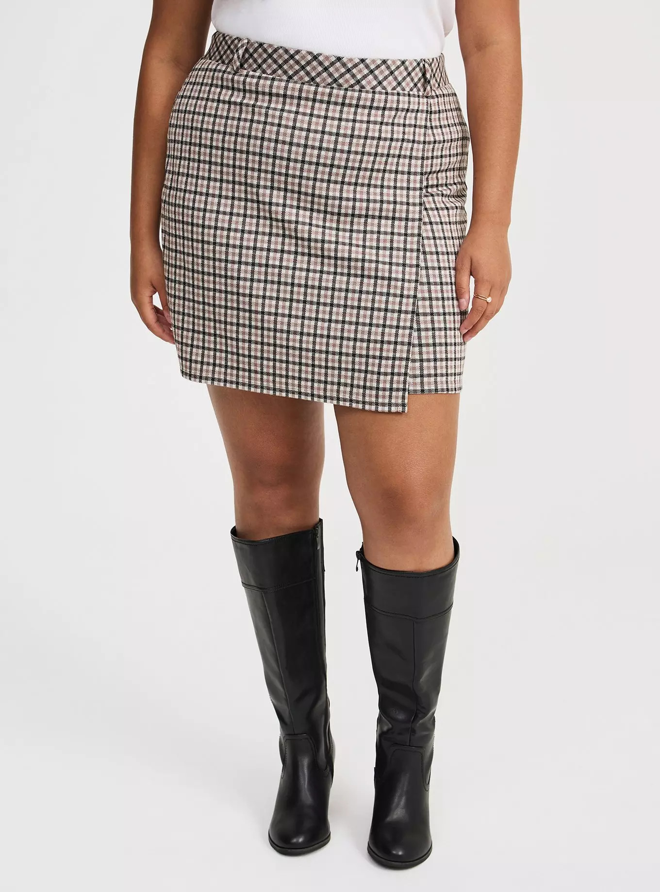 Mini Double-Knit Overlap Skirt | Torrid (US & Canada)