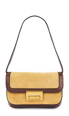 Loeffler Randall Stefania Flap Baguette Shoulder Bag in Hazel & Espresso from Revolve.com | Revolve Clothing (Global)