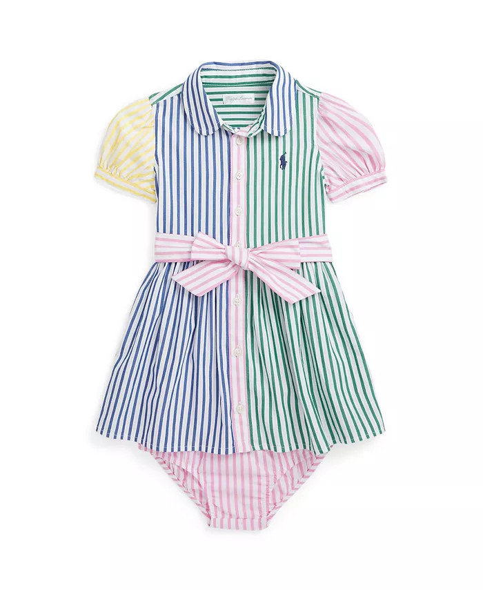 Baby Girls Striped Cotton Fun Shirtdress | Macy's