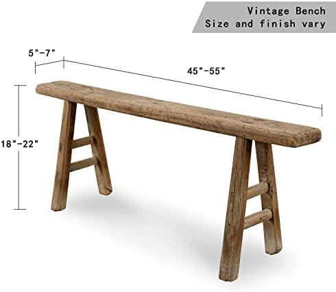 Lily’s Living Vintage Noodle, Weathered Natural Wood Finish (Size & Color Vary) Indoor Bench | Amazon (US)