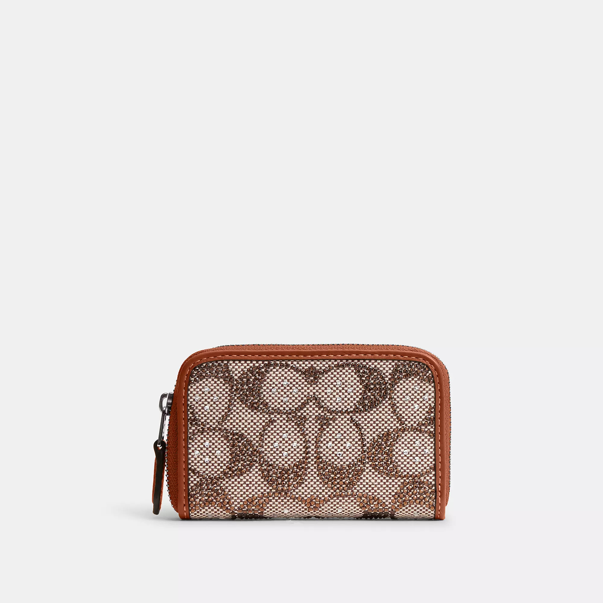 Essential Small Zip Around Card Case In Crystal Signature Jacquard | Coach (US)