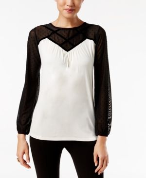 August Silk Colorblocked Illusion Top | Macys CA