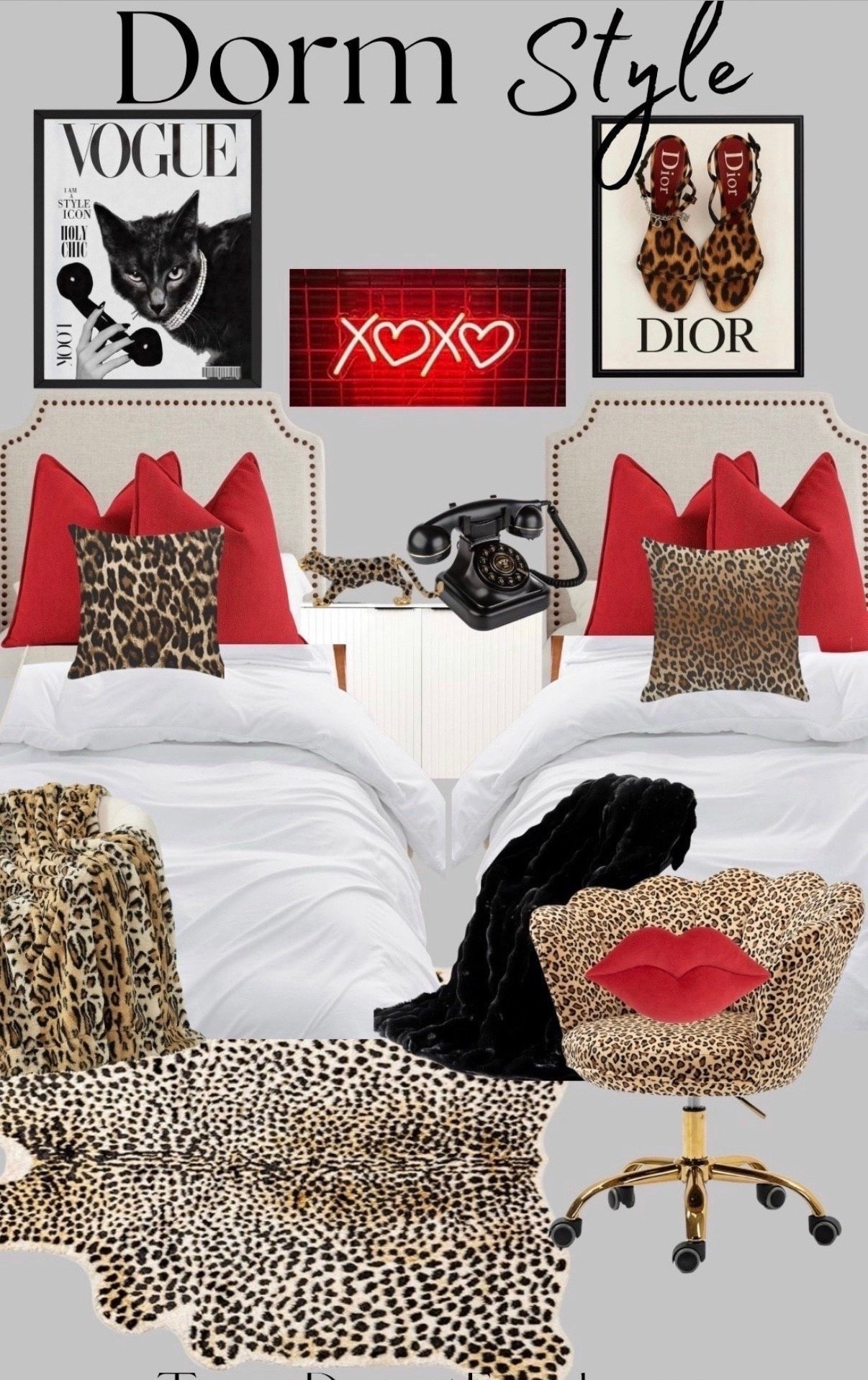 Ole Miss Sorority Dorm Decor 

#olemiss #dormdecor #dormstyle #dormlife #sororitystyle #leoparddorm #lipdecor #leopsrddecor #xoxodecor #voguedecor #artsydorm #fashiondorm #dormority #collegedorm 

Sanwarm Throw Pillow Covers Home Decor Set of 4 Pillow Cases Decorative 20 x 20 Inches Cushion Couch Sofa Pillowcases Leopard Work African Animal Black

Cheetah Print Rug, Leopard Rug 5.2x7 Faux Animal Print Skin Cheetah Area Rug for Bedroom Living Room Animal Fur Hide Rustic Antelope Multicolor

S Forever Home Decor Cube Tissue Box Holders PU Leather Square Tissue Box Cover (Leopard)

TelPal Red Mouth Telephone Wired Novelty Sexy Lip Phone Gift Cartoon Shaped Real Corded Landline Home Office Phones Furniture Decor

ZWJD Red Pillow Covers 26x26 Set of 2 Chenille Red Throw Pillow Covers with Elegant Design Soft and Luxurious Decorative Throw Pillows for Couch, Bed, and Home Decor

Bedsure Duvet Cover Twin/Twin XL Size - 2 Pieces Prewashed Extra Soft Bedding Set, Includes 1 Twin Duvet Cover 68x90 Inches with Zipper Closure & 1 Pillow Sham, Comforter Not Included, White

Cozy Bliss Luxury Faux Fur Throw Blanket Leopard Print, Non Shedding Double Sided Sherpa Blankets Super Soft Fluffy Thick Warm Throws Home Decor for Couch Bed Sofa Women,50"*60"Inches Brown Leopard

3D Lip Throw Pillow Decorative Little Pillows Soft Cute Cushion for Sofa Couch Bed Home Decor Girls 11 x 18 Inches Red

LOARTVE 9Pcs Trendy Red Leopard Wall Art Prints Funky Lucky 8 Ball Posters Preppy Cheetah Aesthetic Wall Decor Pictures Girly Bedroom Apartment Dorm Unframed 8x10in

Jwest Pen Holder, Makeup Brush Holder Ceramic Shiny Gold Leopard Cheetah Pattern Animal Pencil Cup for Girls Women Durable Stand Desk Organizer Storage Gift for Office, Classroom, Home Light Brown

SONGMICS Makeup Organizer, 3-Tier Skincare Organizer Countertop, Customizable, 2 Types of Accessories, Jewelry Holder, for Vanity, Bedroom, Bathroom, Champagne Gold UJKA013A01

Sangyn Retro Landline Telephone Classic Rotary Design Old Fashioned Corded Desk Phone for Home and Office

#LTKStyleTip ￼

#LTKU #LTKHome #LTKmomlife