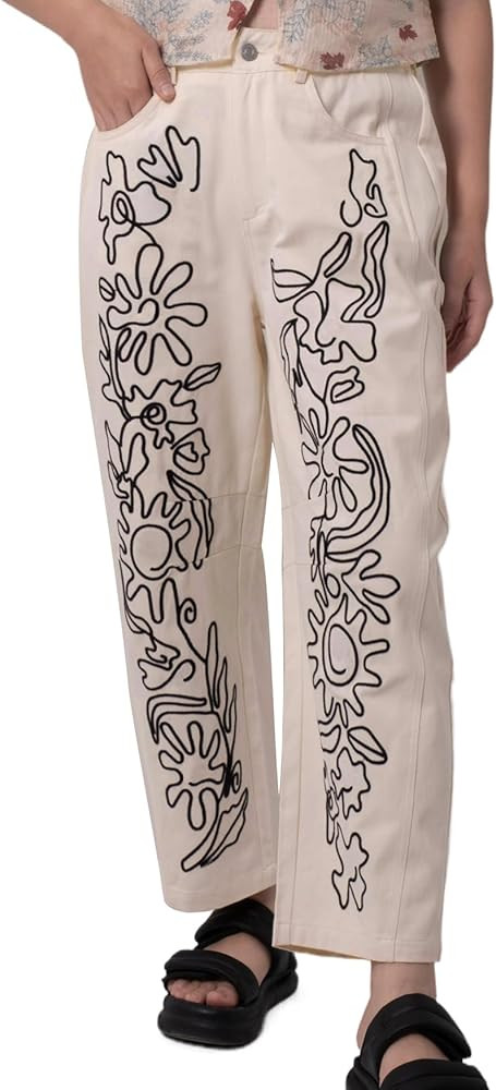 Kedera Mid Rise Barrel Jeans for Women Embroidered Wide Leg Denim Pants Baggy Boyfriend Jeans wit... | Amazon (US)