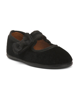 Made In Spain Velvet Bow Mary Jane Flats (Toddler Little Kid Big Kid) | Marshalls