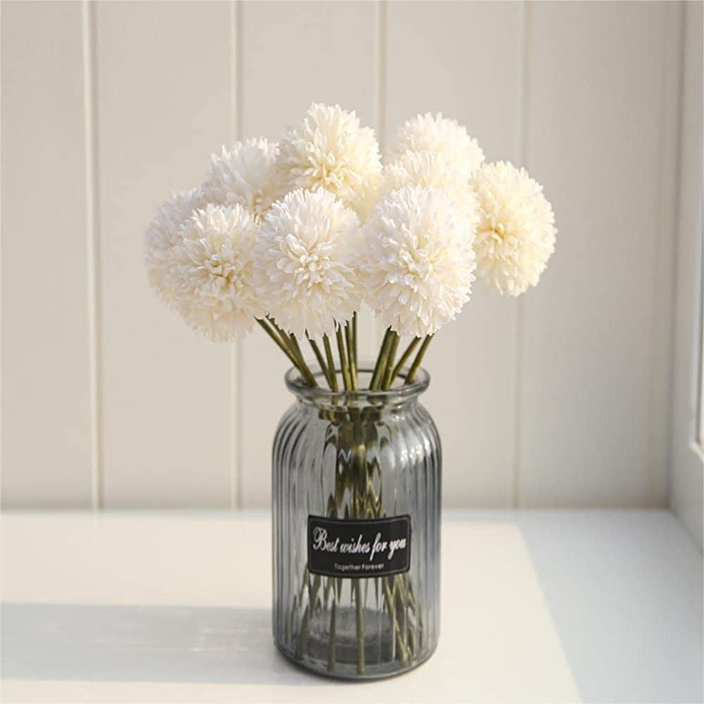 SHINE-CO LIGHTING Artificial Chrysanthemum Ball Flowers Hydrangea Arrangement Bouquet 10pcs Prese... | Amazon (US)